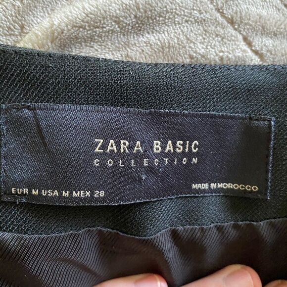 Zara 3/4 sleeve black asymmetrical front jacket size medium - Picture 9 of 16